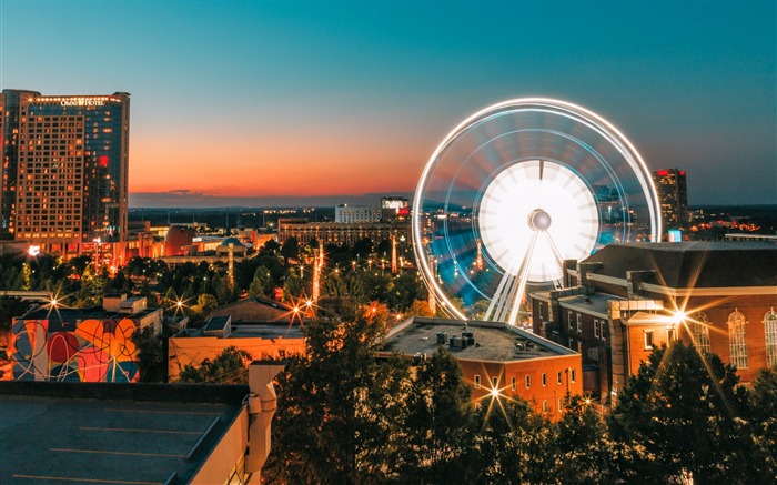 Ferris wheel night buildings-Cities HD Wallpaper Views:8811 Date:2017/9/9 8:44:13
